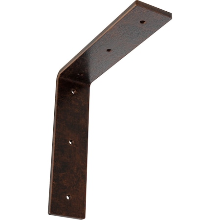 Ekena Millwork Hamilton Steel Bracket, Antiqued Copper 2"W x 8"D x 8"H BKTM02X08X08HAACO